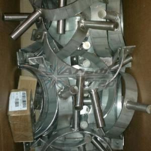 Хомут нержавеющий с ножкой для крепления трубы DN 250