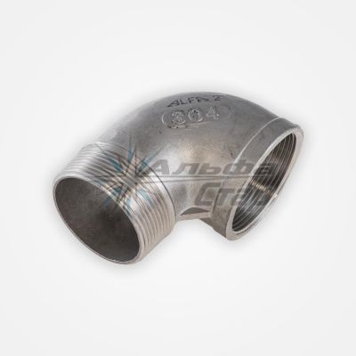 Отвод 90 гр резьбовой вр/нр (AISI 304, A:33.5)